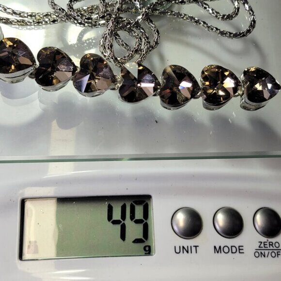 Crystal Heart Shape Pendants Necklace Long Statement Heart shape Necklace - Picture 8 of 8